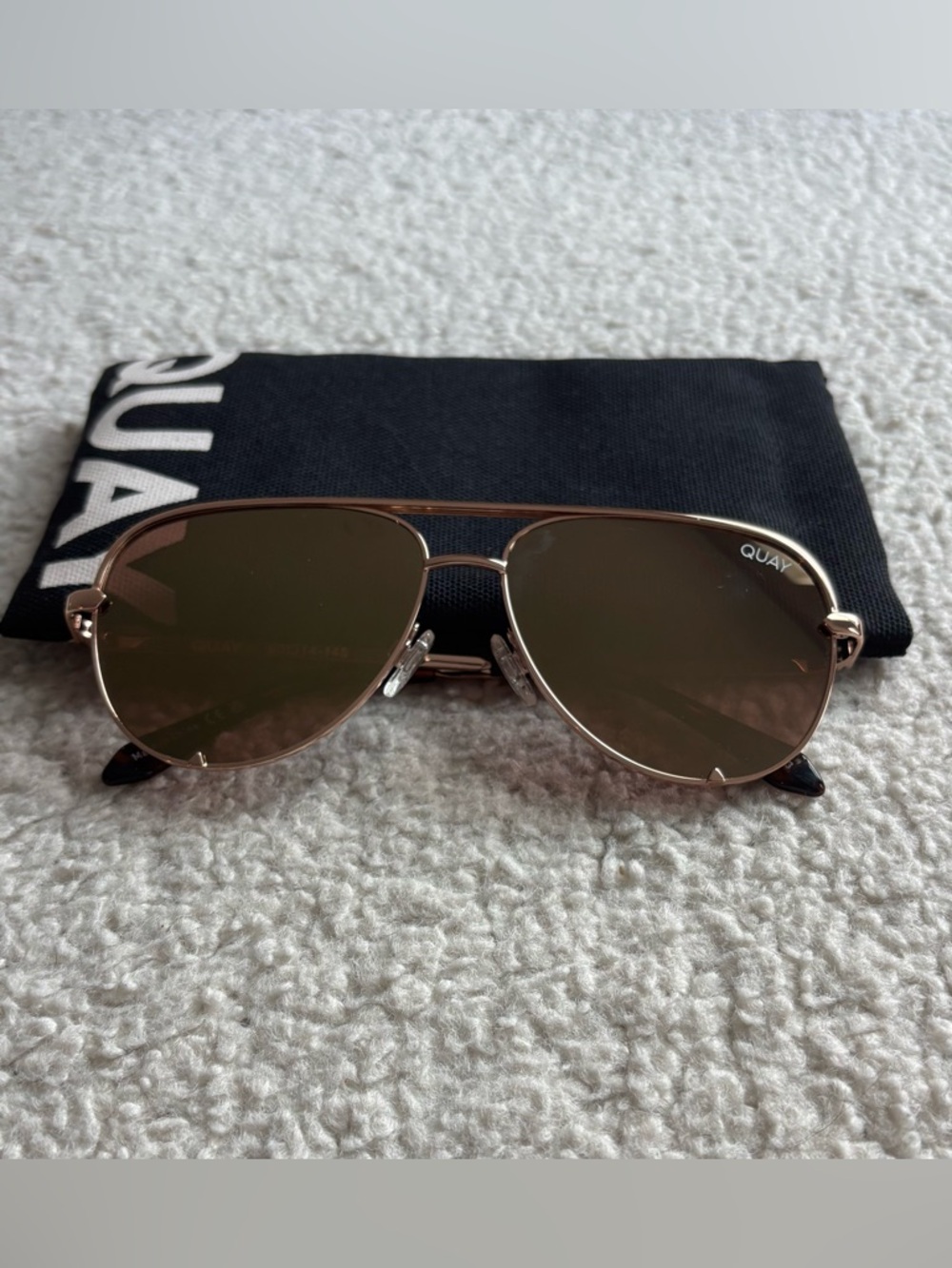 Quay High Key 51mm Aviator Sunglasses. Rose Gold. Excellent Condition.